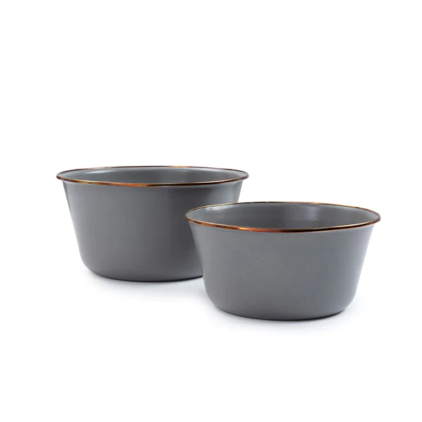 Barebones Living Enamel Mixing Bowl – Slate Gray – Set of 2