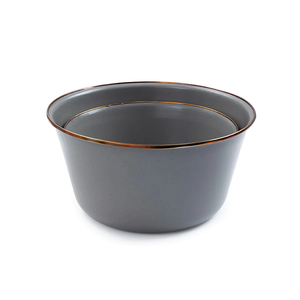 Barebones Living Enamel Mixing Bowl – Slate Gray – Set of 2